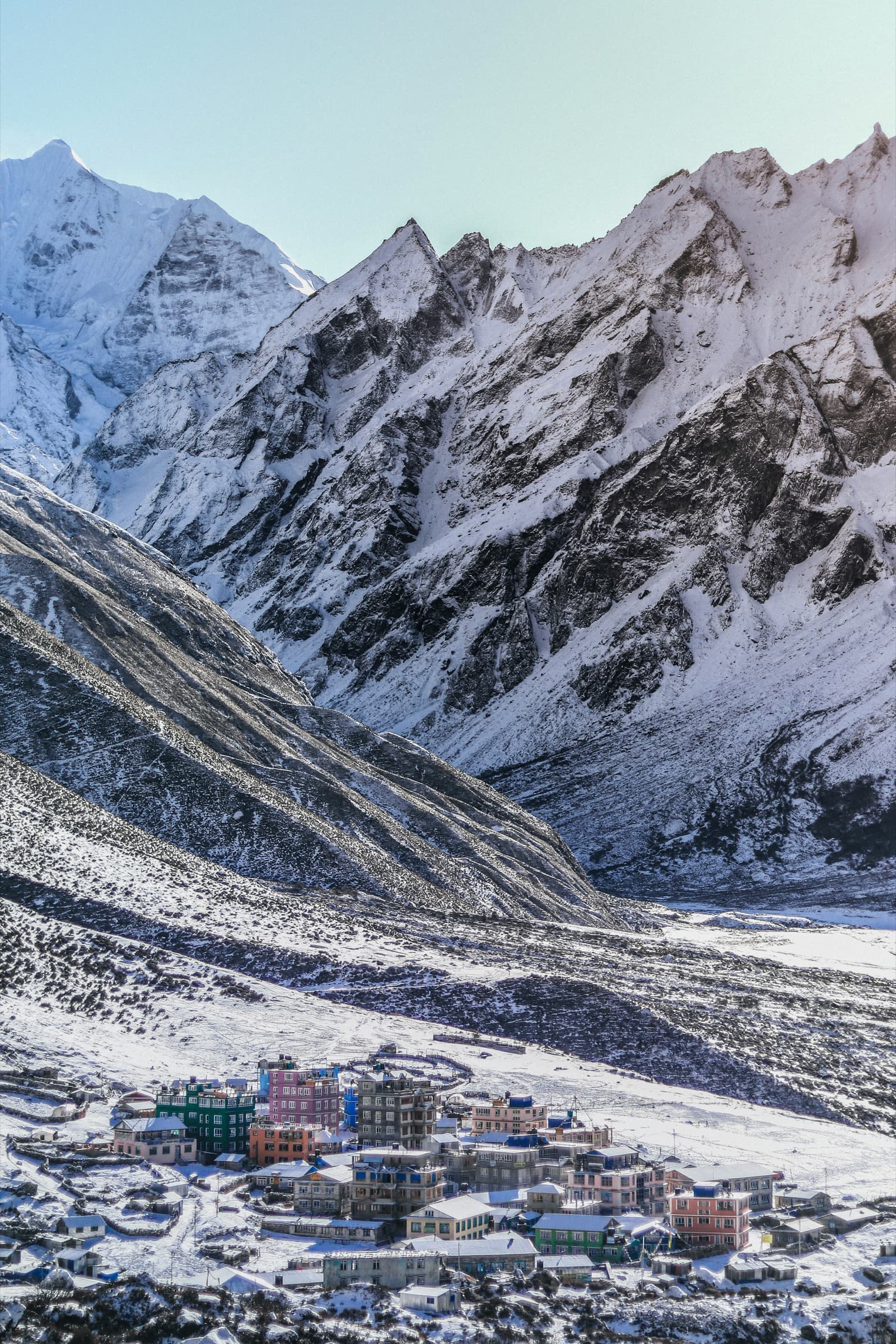 Langtang village at dusk